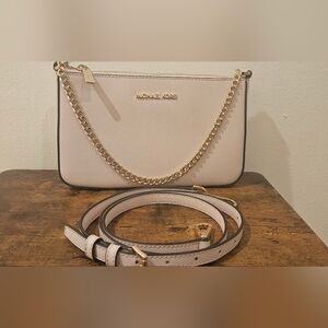 Michael Kors Light Pink Crossbody Bag with Gold Chain